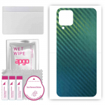 apgo Protective Skin Sticker for the back compatible with Samsung Galaxy A12 NACHO, Wrap Film, Foil, Vinyl - Pattern Carbon Chameleon CAKA1