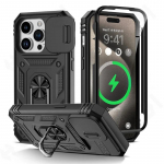 Dėklas skirtas iPhone 15 14 13 12 11 Pro XS Max XR 8 7 Plus Camera Slide Military Grade Apsauga nuo &scaron;arvų 360 laipsnių pasukamas &scaron;arvų dangtelis iPhone 11