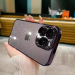 Prabangus galvanizuotas blizgučių telefono dėklas, skirtas &bdquo;iPhone 11 12 13 14 15 Pro Max Plus&ldquo; permatomam buferiui, atsparus smūgiams, dėklas For iPhone 11