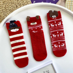 Kojinės Žiemos Kalėdų Briedžio medžio ra&scaron;tas &Scaron;iltos moteri&scaron;kos medvilnės mielos kojinės