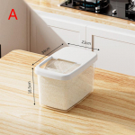 Didelės talpos 15 kg ryžių laikymo dėžė su dangčiu, sustorintas skaidrus drėgmei atsparus konteineris nuo vabzdžių balta