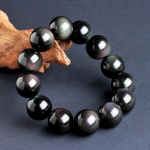 Auk&scaron;čiausios kokybės natūralaus juodo obsidiano apyrankė Papuo&scaron;alai moterims vyrams Dovana Kristalas Apvalūs karoliukai Akmuo Retas brangakmenis Aaaaa 12mm 14mm 16mm