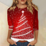 Moteri&scaron;ki mar&scaron;kinėliai su 3/4 rankovėmis Palaidinės Palaidinės Kasdienis plius dydis Basic Tops Megztinis XXXL