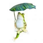 Varlės statulėlė dekoras derva varlė su lapu skėčiu figūrėlė ornamentas vandeniui atspari mini varlė