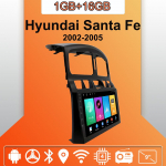 Automobilio radijas Android Auto Carplay, skirtas Hyundai Santa Fe 2002-2005 Multimedijos grotuvo galvos blokas Stereo GPS navigacija BT WIFI 1+16GB 1+16GB