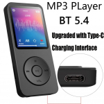 Ne&scaron;iojamas MP3 grotuvas 1,8 colio &bdquo;Walkmen Type-C Bluetooth 5.4&ldquo; suderinamas el. knygų įra&scaron;ymas sporto MP4 FM radijo muzikos grotuvas juoda