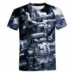 Variklio 3D mar&scaron;kinėliai Supercar Engine Mechaniniai spaudiniai Harajuku Style mar&scaron;kinėliai Vyrai Moterų Vasaros Mada Laisvalaikio trumpomis rankovėmis vėsios vir&scaron;ūnės S