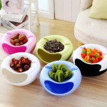 Kūrybinis melionų sėklų rie&scaron;utų dubuo, saldainių stalas, džiovintų vaisių laikiklis, laikymo dėžutė, lėk&scaron;tės indų padėklas JM08 mėlyna