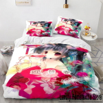 3D Anime Kawaii Seksualus mergaičių patalynės komplektas berniukams, mergaitems, dviem karalienės dydžio antklodės užvalkalas pagalvės užvalkalas lovai vaikams suaugusiųjų mados namų tekstilė 70x133cm 2pcs