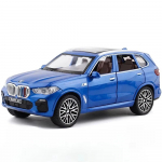 Nauja 1:32 mastelio BMW X5 lydinio automobilio modelis, lietas žaislas, &scaron;viesa, garsas, visureigis, 6 atidaromos durys, miniatiūrinė transporto priemonė, vaiki&scaron;ka kolekcija, dovana, pikapas, ornamentai mėlyna