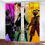Monkey D Luffy Tamsinanti užuolaida, One Piece, Poliesteris, Animacinis, Tinka miegamajam, Vaikams, Suaugusiems, Kambario dekoravimui, Dovanoms 100x140cm&Grommet Top