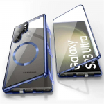360&deg; visi&scaron;kai uždaro objektyvo stiklas, skirtas Samsung Galaxy S25 S24 S23 S22 S21 Ultra Plus dėklas Aliuminio lydinio magnetinis Magnetinis apsauginis dangtelis For Samsung S25 Plus mėlyna
