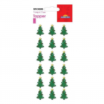 Stickers No&euml;l en relief - Sapins verts &agrave; paillettes
