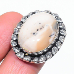 Dendrite Opal Handmade 925 Sterling Silver Jewelry Ring Size 6 e5o96