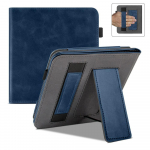 Auto Sleep/Wake 7 inch eReader Case PU Leather Protective Shell for Rakuten KOBO Libra Colour 2024 Black