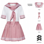 A-Fu Cosplay Jūreivi&scaron;kas Kostiumas Japoni&scaron;ko Stiliaus Studentų Kojinės Su Kaspinėliais Astolfo Cosplay Kostiumas S rožinė