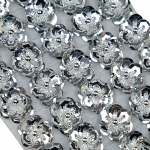 100 vnt. 2 cm blizgučių gėlių rankų darbo siuvimo plok&scaron;čia nugara lopai DIY vestuvių amatai batai krep&scaron;ys One Size sidabras