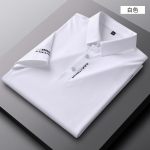 Vyri&scaron;ki auk&scaron;tos klasės besiūliai polo mar&scaron;kinėliai trumpomis rankovėmis, verslo elastiniai nereikalaujantys lyginti ledo &scaron;ilko besiūliai polo mar&scaron;kinėliai 3XL balta