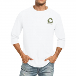 Men's casual and fashionable printed collar three-quarter sleeve top T-shirt L