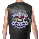 Liemenė Street Punk Vest Striukė Be rankovių Harley motociklo ženkleliu i&scaron;siuvinėta liemenė L