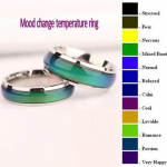 1vnt Fine Jewelry nuotaikos žiedas, keičiantis emocijų spalvą, nuotaikos žiedas, keičiamas juostos temperatūros žiedas 18 mm