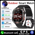 2025 Naujas Karinis GPS I&scaron;manusis Laikrodis Vyrams Žibintuvėlis Kompasas Vandeniui Atsparus Lauko Sporto Seklys Bluetooth Skambučiai I&scaron;manusis Laikrodis Black mesh belt