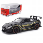 1:32 Nissan GTR R35 lenktyninio automobilio modelio simuliacija masteliu vaiki&scaron;kas žaislinis automobilis auk&scaron;tos kokybės lydinio liejinys žaislinis automobilis garsas ir &scaron;viesa berniuko automobilio dovana juoda