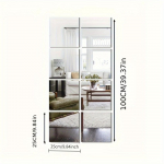 8pcs Classic Square Wall Mirror Tiles,25cm x25cm, Easy Stick-On Installation 25cmx25cm-8PCS