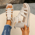 Nauji vasariniai moteri&scaron;ki sandalai Mink&scaron;tos odinės &scaron;laito kulno Vandens deimantinis storas padas romėni&scaron;ki sandalai Eleganti&scaron;ki tu&scaron;čiaviduriai madingi moteri&scaron;ki batai 43 juoda