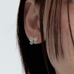 Moi moi nėrinių kaspinėlių auskarai silver