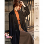 Timeless Grace Women's Elegant Mid-Length Wool Coat L