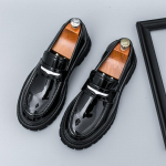 Madingi Nauji Vyri&scaron;ki Daugiaspalviai Lakuotos Odos Auk&scaron;tį Didinantys Batai Dizainerio Penny Loafer Formaliai Vestuvinei Suknelei Homecoming Avalynė 38