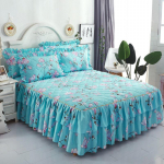 Korėjieti&scaron;ko stiliaus dygsniuotas nėriniuotas princesės lovos sijonas &ndash; Sutir&scaron;tintas &scaron;ilku &scaron;ukuotas dulkių nepraleidžiantis lovatiesė 200*220cm Quilted Bed Skirt