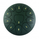 11 tonų Handpan būgnas su būgno plaktuku, pir&scaron;tų antgaliais, perkusija, 6 colių plieninis liežuvinis būgnas, įrankis meditacijai, jogai, 10 spalvų žalia