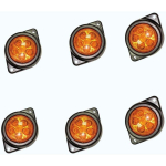 APSMOTIV LED kontūriniai &scaron;oniniai gabaritiniai žibintai 24V priekaboms, sunkvežimiams, autobusams ir universalūs, gintaro spalvos, 6 vnt. pakuotė gintaras