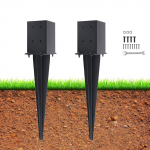 4x4 Fence Pos Anchor Poder Coaed eal Ground Spike Fi 3.5x3.5 ood Pos (Pa of 8, 36) one size