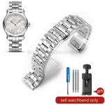 Nerūdijančio plieno laikrodžio apyrankė Chopard Happy Diamonds serijai 15mm 18mm Specialus moteri&scaron;kas stilius Plok&scaron;čia sąsaja Plieninė laikrodžio aksesuaras 18mm