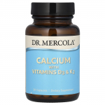 Dr. Mercola, kalcis, vitaminas D3 ir K2, 30 kapsulių