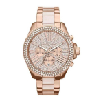Michael Kors MK6096 Wren Rožinio aukso atspalvio acetato kvarcinis moteri&scaron;kas laikrodis rožinio aukso spalvos
