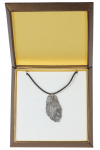 Briard, Berger de Brie I - Dog necklace in gift box, silver-plated locket for dog fan, striking pendant by Art-Dog brand