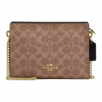 Coach Slim Crossbody 19 Logotipo spaudinio Užtrauktuko užsegimas Padengto audinio Pečių krep&scaron;ys Moteri&scaron;kas crossbody krep&scaron;ys Rudas Juodas CW204-IMQRX Basic Set (Bag+Dust Bag)