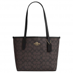 Coach City 23 Klasikinis monogramos metalinis logotipas Rankinė pirkiniams Rankinė ant peties Rankinė Vidutinio dydžio Moteri&scaron;kos tote rankinės Rie&scaron;uto juoda CU759-IMXAQ Basic Set (Bag+Dust Bag)