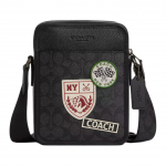 Coach Sullivan 16 Logotipo Spaudinio Lopas Dizaino Para&scaron;o Dengto Drobės Pečių Crossbody Krep&scaron;ys Mažas Vyri&scaron;ki krep&scaron;iai Juodas CAT79-QBA5F Basic Set (Bag+Dust Bag)