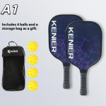 Profesionalus Pickleball rinkinys 2 žaidėjams Medinės irklentės 4 kamuoliukai Pickleball raketės Kamuoliukų rinkiniai Ne&scaron;iojamas krep&scaron;ys as the picture