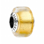 Pandora Mini kvadratinis kontūrinis dizainas Murano stiklo pakabukas Moteri&scaron;kas geltonas 793353C00 geltona
