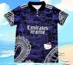2025 m. vasaros mada Laisvalaikio Sanrio Hello Kitty 3D Kvėpuojantis Greitai džiūstantis Kvėpuojantis Greitai džiūstantis Polo mar&scaron;kinėliai M blue