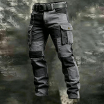Vyri&scaron;kos cargo kelnės su daug ki&scaron;enių ir spalvų blokų dizainu lauko žygiams, kasdienės XL gray
