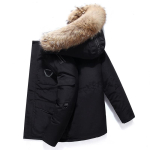 Žieminės vyri&scaron;kos vidutinio ilgio baltos pūkinės striukės vyrams XXXL black