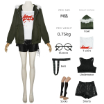 Futaba Sakura Cosplay Kostiumas perukas Moteri&scaron;kas Helovino Pilnas Rinkinys Vienodas Kostiumas Laisvalaikio Paltas Mar&scaron;kiniai Akiniai Ausinės anime cosplay S black