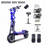 TOURSOR X14 Pro Elektrinis paspirtukas, Dvigubi 5000W varikliai, 72V 40Ah baterija, 80km/h, 120km nuotolis, 13 colių plačios padangos, Sulankstomas X14-8000W 60v 50ah -*/